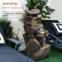 ROCK 5-TIER CASCADING FOUNTAIN WITH LED LIGHTS 