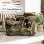 10" 3-TIER MOSSY TABLETOP ROCK FOUNTAIN AND LED LIGHTS