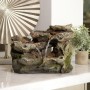 10" 3-TIER MOSSY TABLETOP ROCK FOUNTAIN AND LED LIGHTS