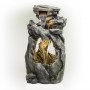 Alpine Corporation 41" Tall Indoor/Outdoor Rainforest Waterfall Fountain with LED Lights