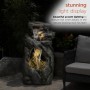 Alpine Corporation 41" Tall Indoor/Outdoor Rainforest Waterfall Fountain with LED Lights