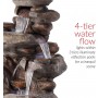 40" Tall Rock Waterfall Floor Fountain w/ LED 
