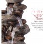 40" TALL ROCK WATERFALL FLOOR FOUNTAIN W/ LED