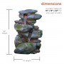 22" TALL ROCK WATERFALL FOUNTAIN WITH LED LIGHTS