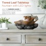 9" Tall Tabletop Leaf Fountain with LED Lights