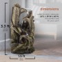 40" 5-Tiered Rainforest Tree Trunk Fountain with LED Lights