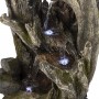 40" 5-Tiered Rainforest Tree Trunk Fountain with LED Lights