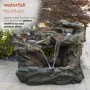 30" TALL TIERED WATERFALL RAINFOREST FOUNTAIN W/ LED LIGHTS 