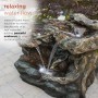 30" Tall Tiered Waterfall Rainforest Fountain w/ LED Lights