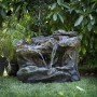 30" Tall Tiered Waterfall Rainforest Fountain w/ LED Lights