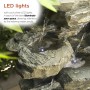 39" TALL TIERING ROCKS FLOOR FOUNTAIN W/ LED LIGHTS