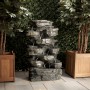 39" TALL TIERING ROCKS FLOOR FOUNTAIN W/ LED LIGHTS