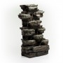 39" TALL TIERING ROCKS FLOOR FOUNTAIN W/ LED LIGHTS