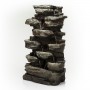 39" TALL TIERING ROCKS FLOOR FOUNTAIN W/ LED LIGHTS