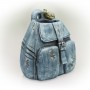 12" Rugged Denim Backpack Flower Planter with Snail