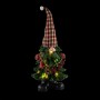 Alpine Corporation 28"H Polyresin Christmas Tree "Merry" Gnome Decoration with Color Changing LED Lights