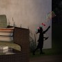 Solar Boy Silhouette with Colorful Kite and LED Lights 