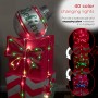 Alpine Corporation Holiday Décor Gifts and "Believe" Ornament Statue with Color Changing LED Lights