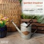 12" Vintage Metal Watering Can Planter with Rustic Finish