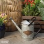 12" Vintage Metal Watering Can Planter with Rustic Finish