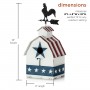 Alpine Corporation 18" Tall Outdoor Patriotic Rooster Vane Top Birdhouse and Perch, Multicolor