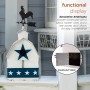 Alpine Corporation 18" Tall Outdoor Patriotic Rooster Vane Top Birdhouse and Perch, Multicolor