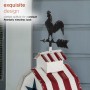 Alpine Corporation 18" Tall Outdoor Patriotic Rooster Vane Top Birdhouse and Perch, Multicolor