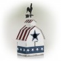 Alpine Corporation 18" Tall Outdoor Patriotic Rooster Vane Top Birdhouse and Perch, Multicolor