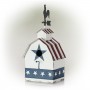Alpine Corporation 18" Tall Outdoor Patriotic Rooster Vane Top Birdhouse and Perch, Multicolor