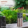 Alpine Corporation 16" Tall Indoor/Outdoor Rustic Metal American Flag Decorative Planter, Medium