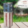 Alpine Corporation 16" Tall Indoor/Outdoor Rustic Metal American Flag Decorative Planter, Medium