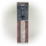 Alpine Corporation 16" Tall Indoor/Outdoor Rustic Metal American Flag Decorative Planter, Medium