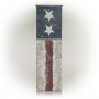 Alpine Corporation 16" Tall Indoor/Outdoor Rustic Metal American Flag Decorative Planter, Medium