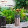 Alpine Corporation 12" Tall Indoor/Outdoor Rustic Metal American Flag Decorative Planter, Small
