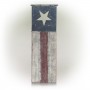 Alpine Corporation 12" Tall Indoor/Outdoor Rustic Metal American Flag Decorative Planter, Small