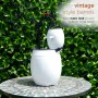 WHITE BARRELS & FAUCET TABLETOP FOUNTAIN 