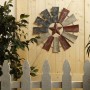 Alpine Corporation 21" Tall Indoor/Outdoor Patriotic Windmill Wall Art Decor