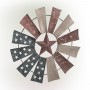 Alpine Corporation 21" Tall Indoor/Outdoor Patriotic Windmill Wall Art Decor