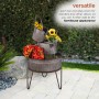 3-TIER STACKED RUSTIC METAL TUB PLANTER FOUNTAIN 