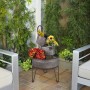 3-TIER STACKED RUSTIC METAL TUB PLANTER FOUNTAIN 