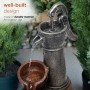 24" VINTAGE BARREL WATER PUMP WITH BUCKETS FOUNTAIN 