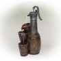 24" VINTAGE BARREL WATER PUMP WITH BUCKETS FOUNTAIN 