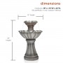 24" GREY TWO TIER PEDESTAL FOUNTAIN WITH DECORATIVE STONES 