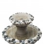 24" Grey Two Tier Pedestal Fountain With Decorative Stones 