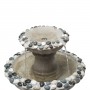 24" GREY TWO TIER PEDESTAL FOUNTAIN WITH DECORATIVE STONES 