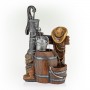 PUMP AND BARREL FOUNTAIN WITH COWBOY HAT