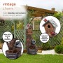 CARDINAL BIRDHOUSE CASCADING BARREL FOUNTAIN