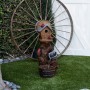 CARDINAL BIRDHOUSE CASCADING BARREL FOUNTAIN