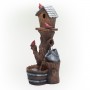 CARDINAL BIRDHOUSE CASCADING BARREL FOUNTAIN