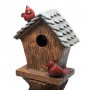 CARDINAL BIRDHOUSE CASCADING BARREL FOUNTAIN